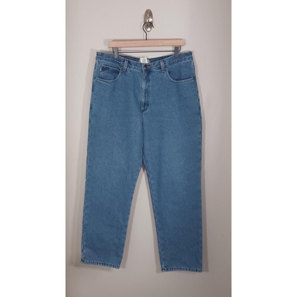 LL Bean Flannel Lined Jeans Men's 38x32 Classic Fit Blue Warm Winter Pants